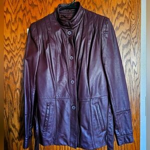 Vintage leather belted jacket